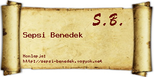 Sepsi Benedek névjegykártya
