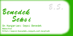 benedek sepsi business card